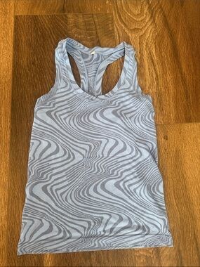 Women's Racerback Tank Top in Light Blue Wave Print